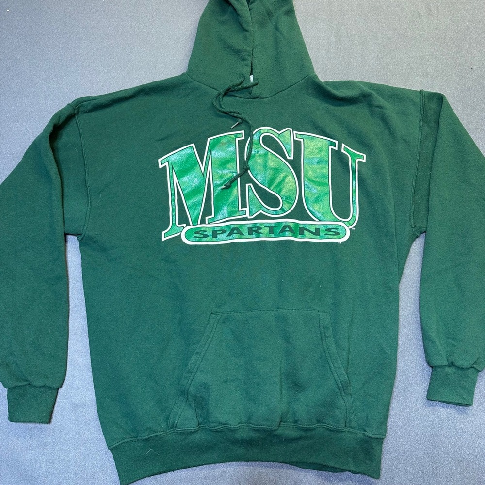 Santee MSU Spartans Hoodie Mens XL Green Vintage Michigan State Pullover USA